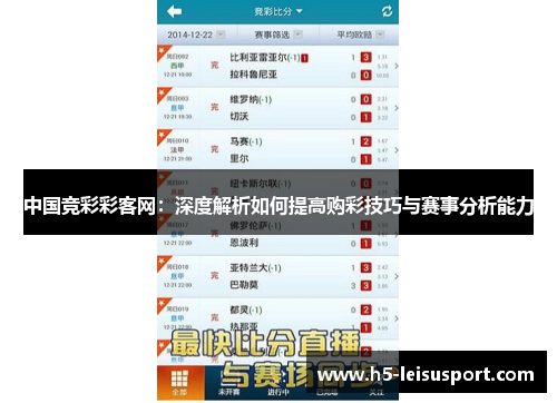 中国竞彩彩客网：深度解析如何提高购彩技巧与赛事分析能力